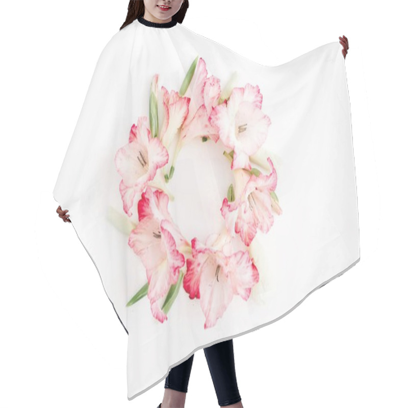 Personality  Beautiful Gladiolus Flowers Pattern Hair Cutting Cape