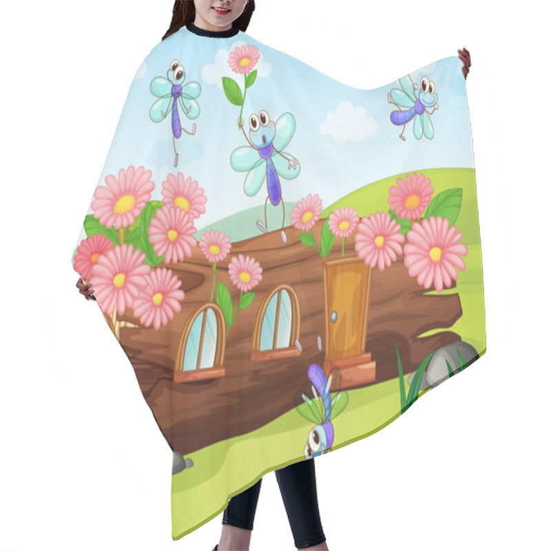 Personality  Wood House And Flies Hair Cutting Cape