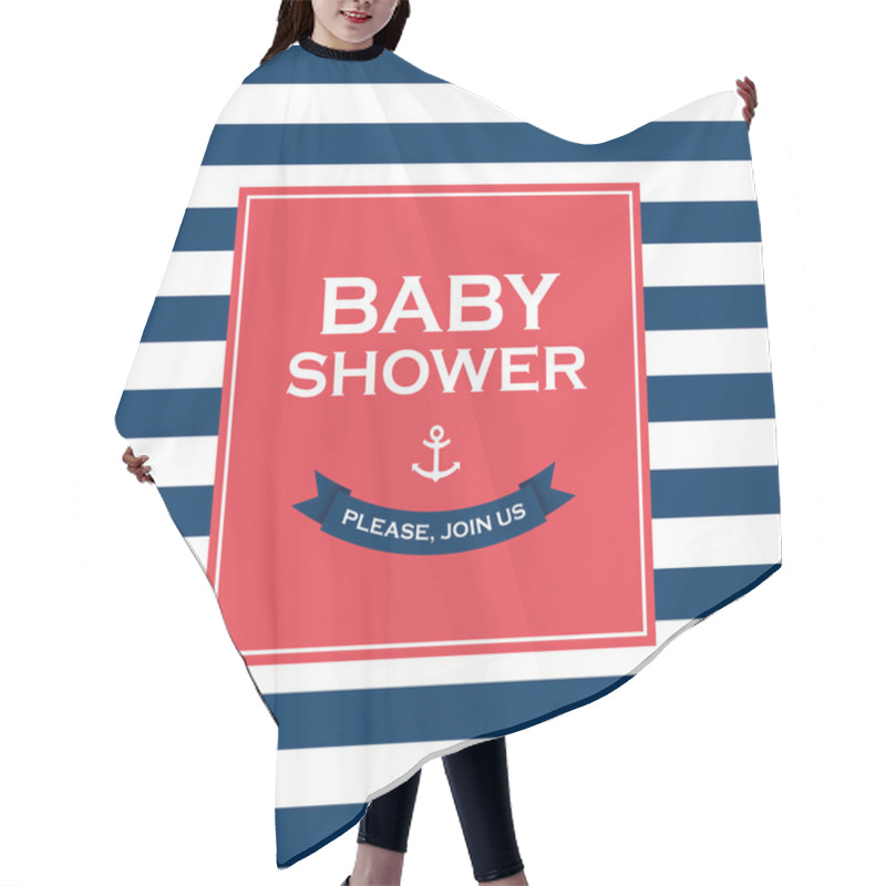 Personality  Baby Shower Card Invitation Hair Cutting Cape