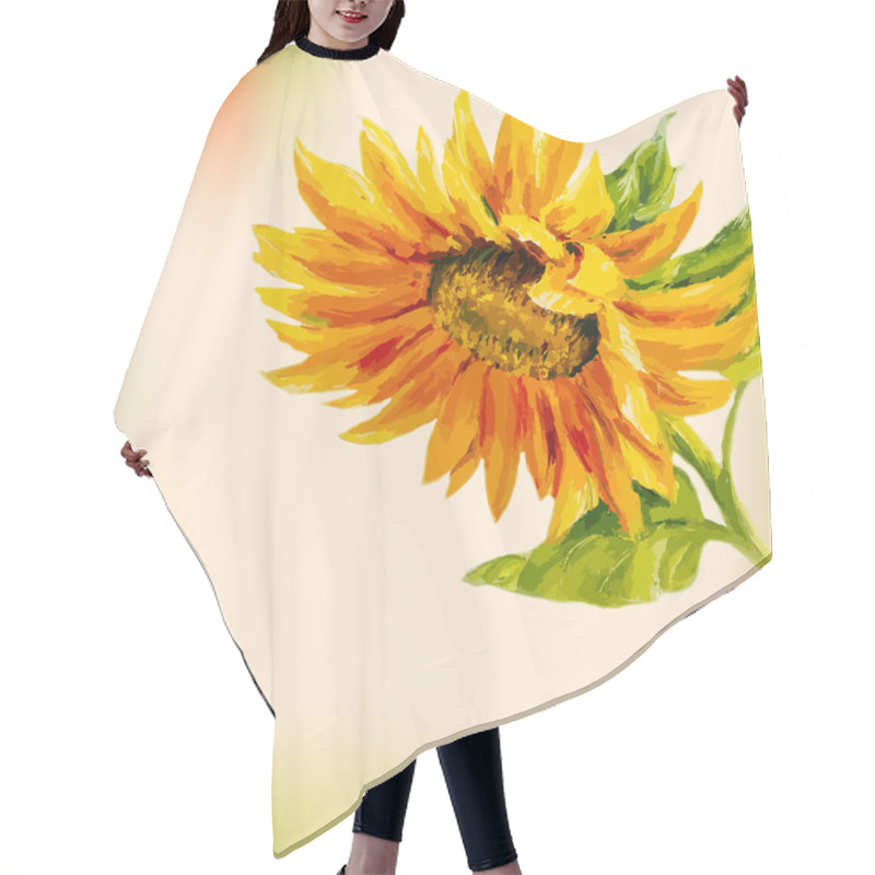 Personality  Oil Painting. Sunflower. Greeting Card. Hair Cutting Cape