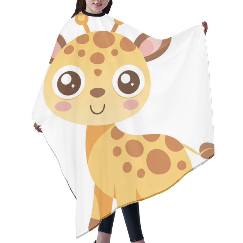 Personality  Cute Cartoon Giraffe Vector Illustration Printable Design Hair Cutting Cape