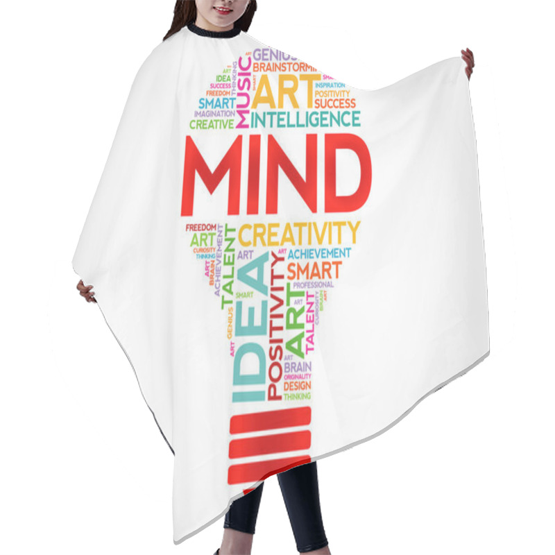 Personality  MIND Bulb Word Cloud Hair Cutting Cape