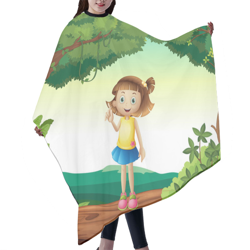 Personality  A Girl Under Tree In Nature Hair Cutting Cape