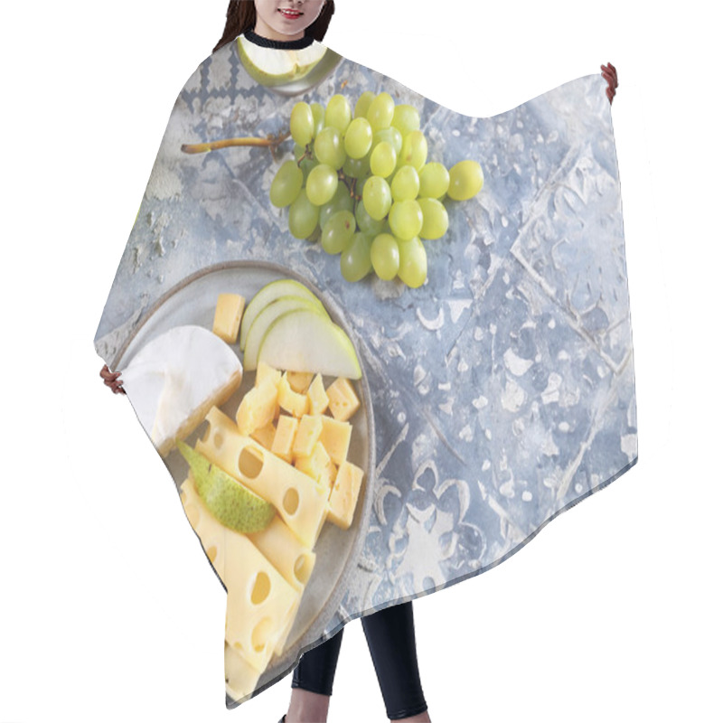 Personality  Cheese Board With Grapes For Appetizer Hair Cutting Cape