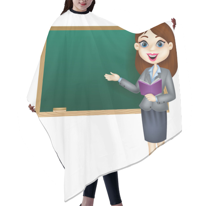 Personality  Cartoon Female Teacher Hair Cutting Cape