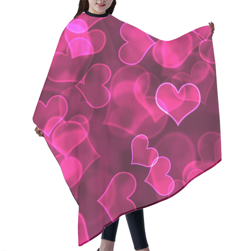 Personality  Hot Pink Heart Background Wallpaper Hair Cutting Cape