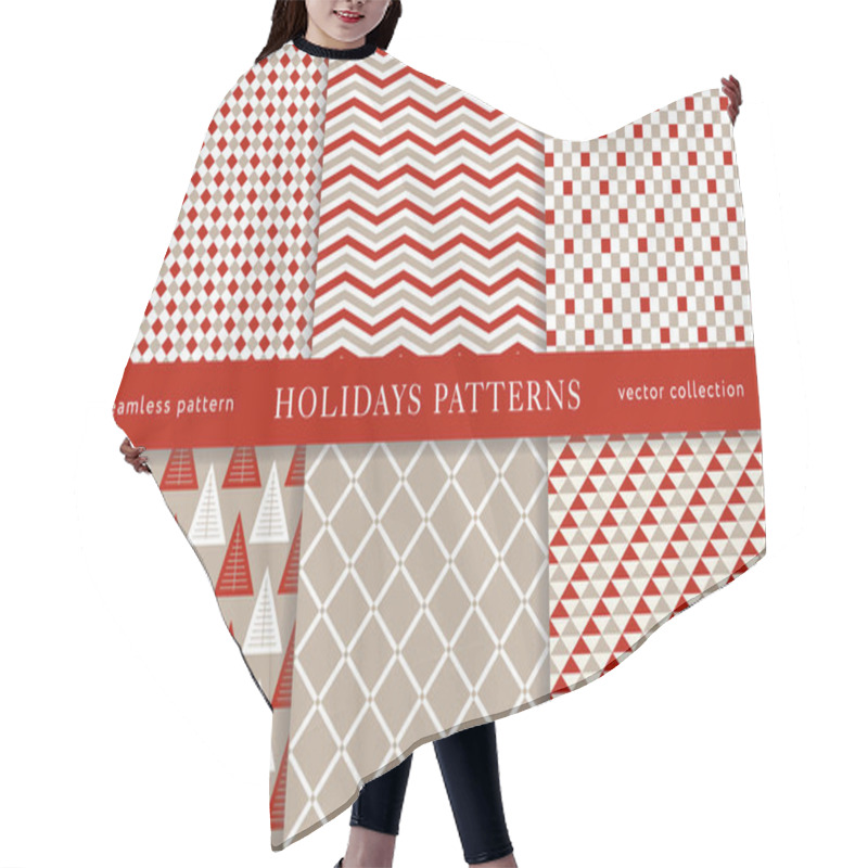 Personality  Winter Holidays Seamless Patterns Hair Cutting Cape