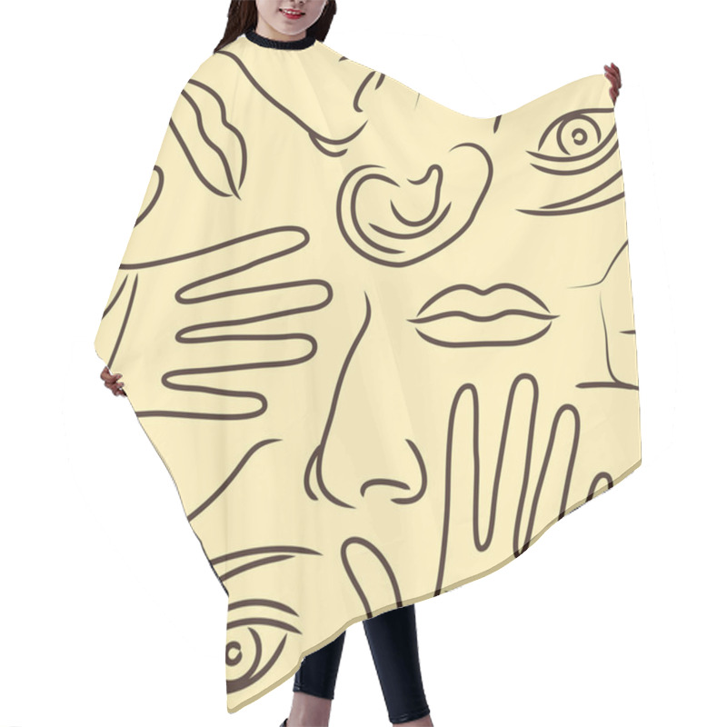 Personality  Body Parts Pattern Hair Cutting Cape