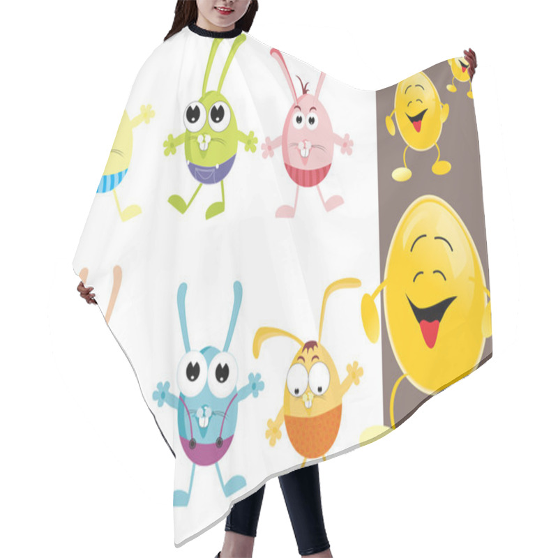 Personality  Background With Cute Egg Hair Cutting Cape