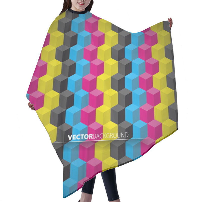 Personality  Cubes Background Hair Cutting Cape