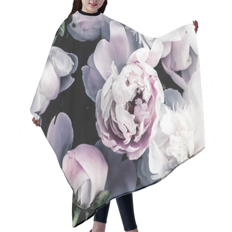 Personality  Pastel Peony Flowers As Floral Art Background, Botanical Flatlay And Luxury Branding Hair Cutting Cape