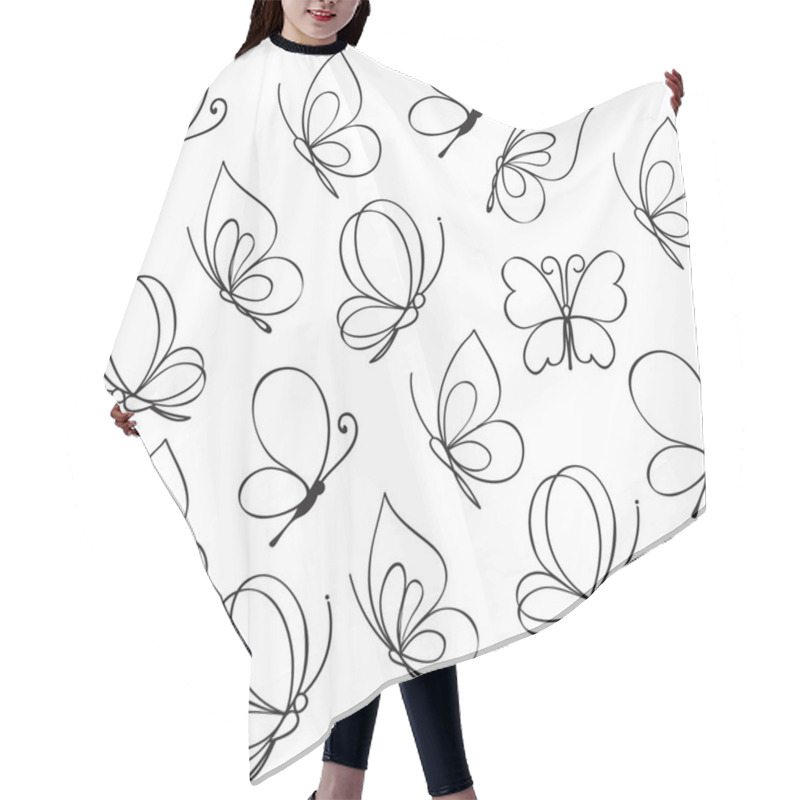 Personality  Seamless Butterfly Pattern Hair Cutting Cape