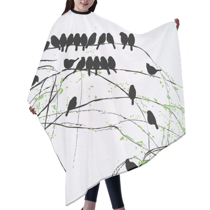 Personality  Spring Birds Hair Cutting Cape