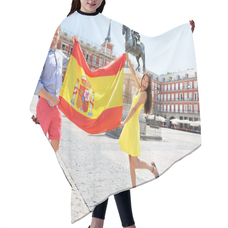 Personality  People Showing Spain Flag In Madrid Hair Cutting Cape