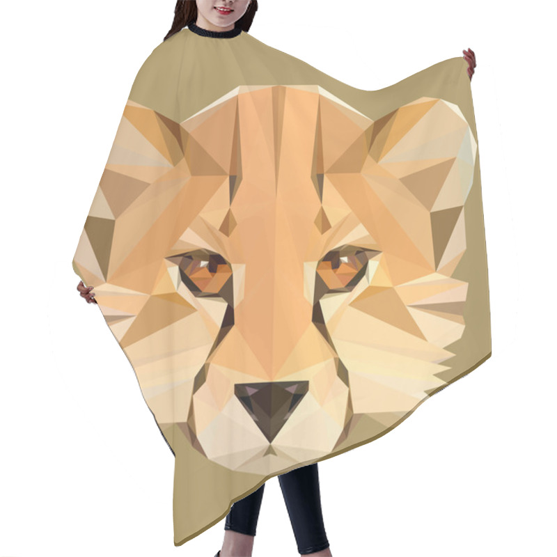 Personality  Low Poly Cheetah Vector Hair Cutting Cape