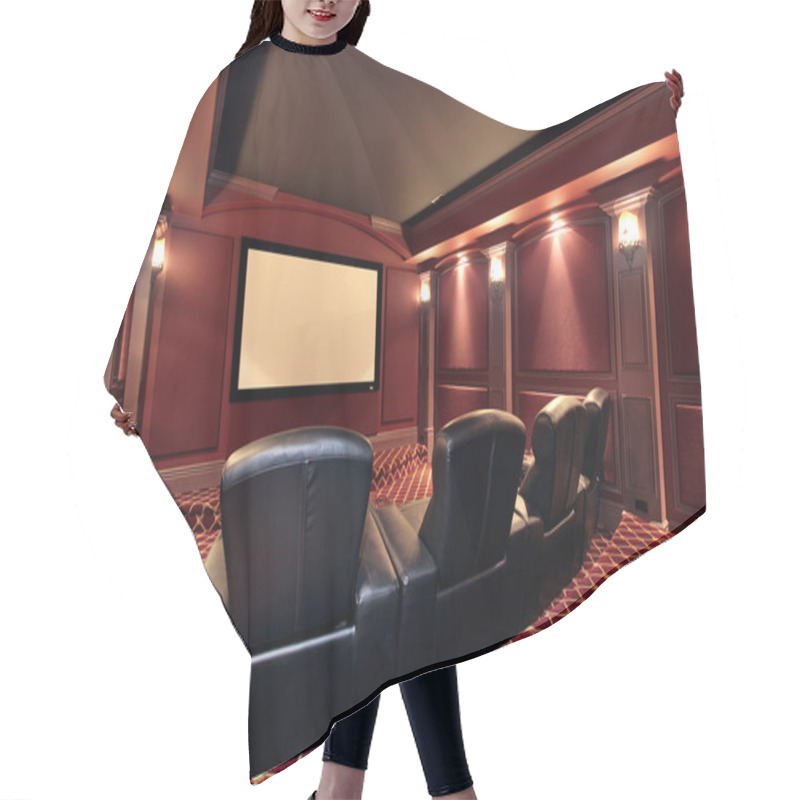 Personality  Theater In Luxury Home Hair Cutting Cape