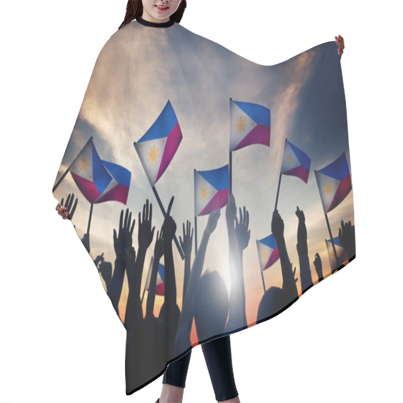 Personality  People Waving Filipino Flags Hair Cutting Cape