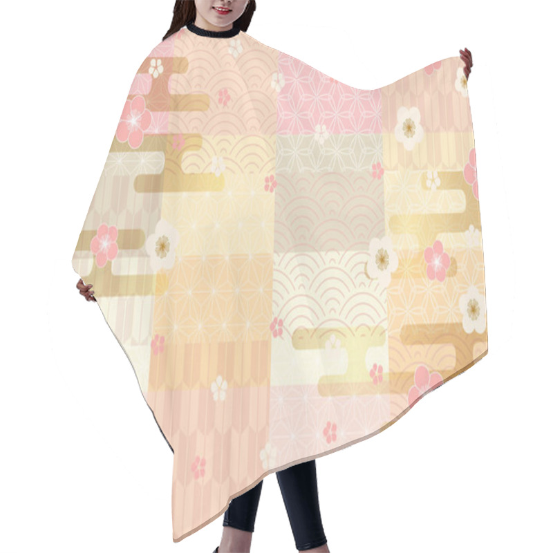 Personality  Plum Japanese Pattern New Year's Card Background  Hair Cutting Cape