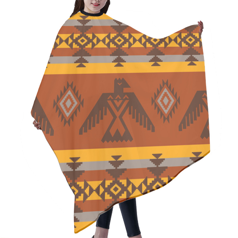 Personality  Ethnic Seamless Pattern On Tribal Native American Style Hair Cutting Cape