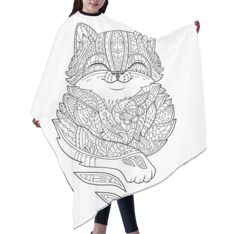 Personality  Zentangle Stylized Fat Cat In Vector Hair Cutting Cape