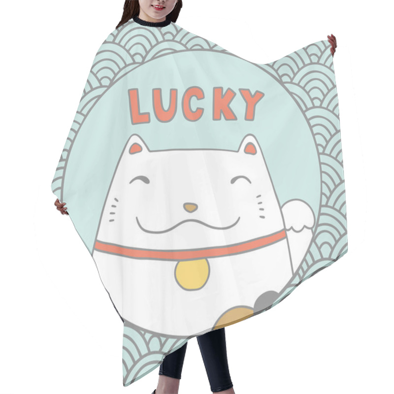 Personality  Maneki Neko - Lucky Cat. Hair Cutting Cape