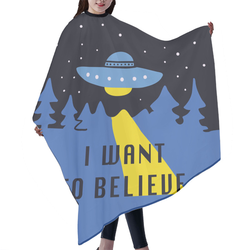 Personality  I Want To Believe Hand Drawn Doodle Hair Cutting Cape