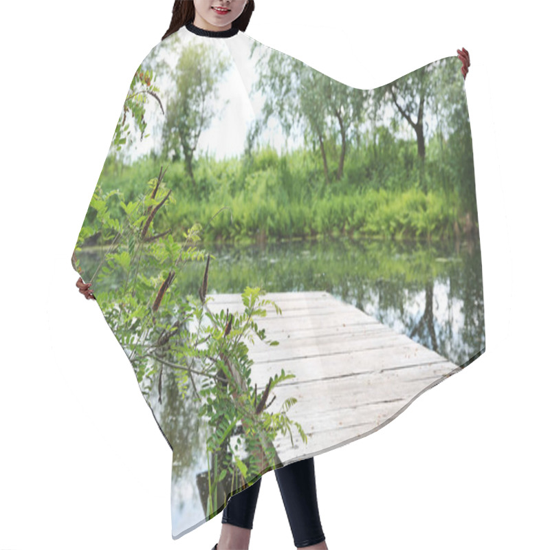 Personality  Landscape With Wooden Pier Hair Cutting Cape