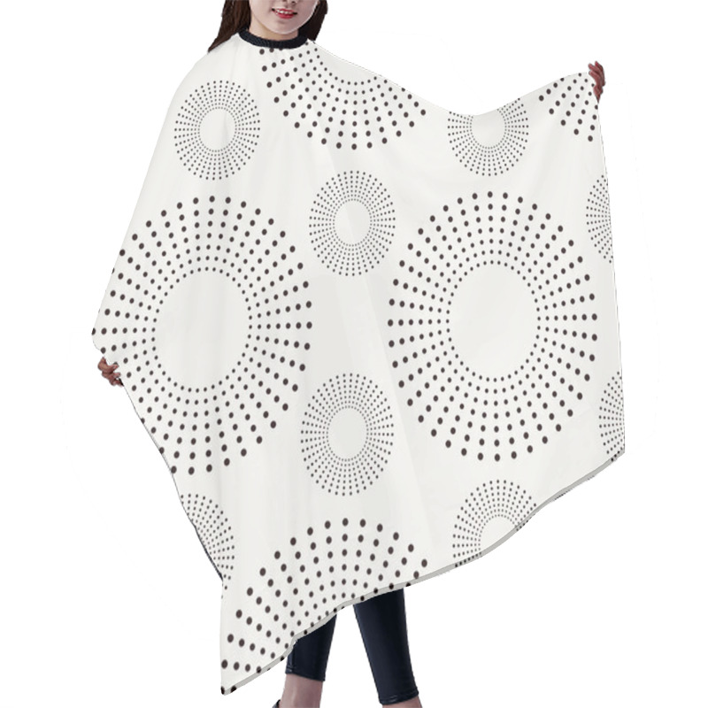 Personality  Seamless Pattern With Dotted Circles Hair Cutting Cape