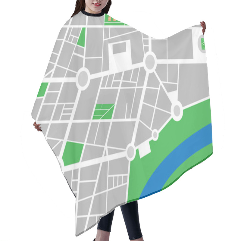 Personality  City Small Abstract Town Map Vector  Hair Cutting Cape