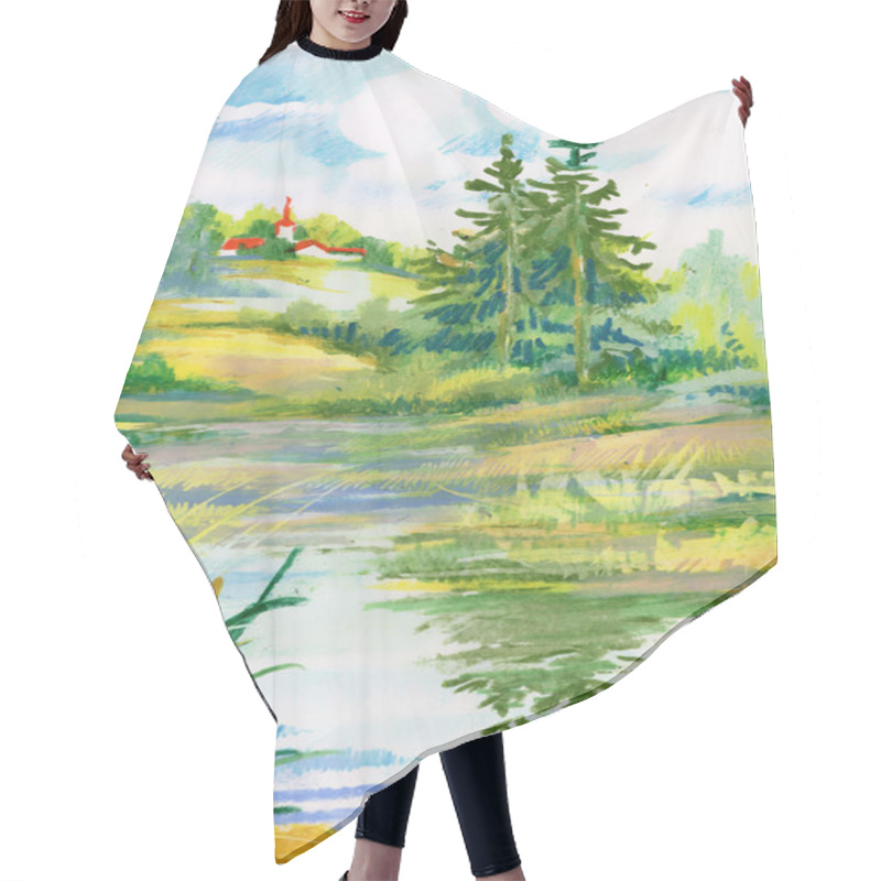 Personality  Countryside Landscape Hair Cutting Cape