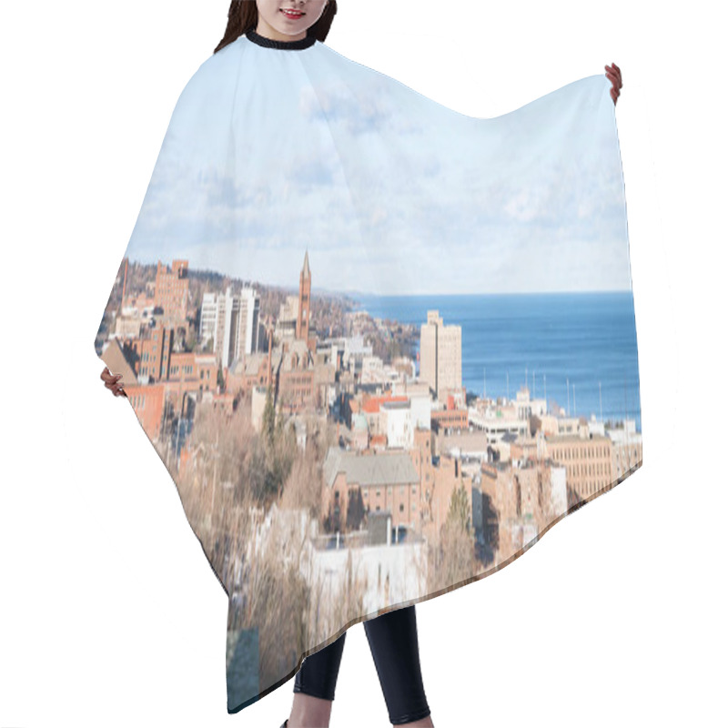 Personality  Duluth Minnesota Downtown City Skyline Port City Lake Superior Hair Cutting Cape