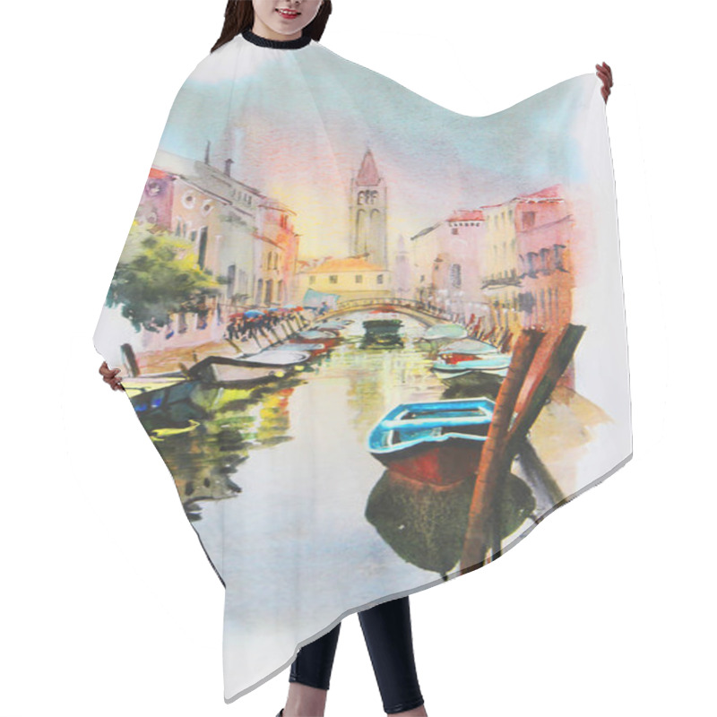 Personality  Painting Of Venice  Hair Cutting Cape