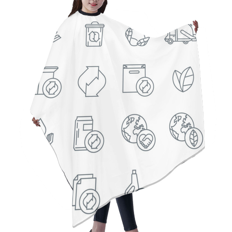 Personality  Recycling Icon Set Hair Cutting Cape