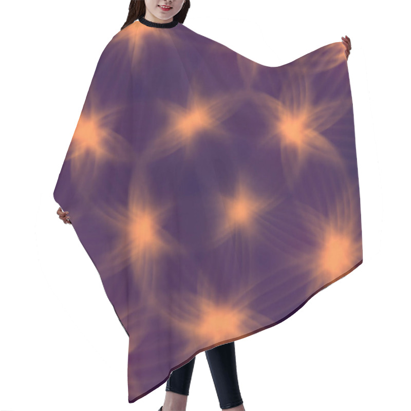 Personality  Abstract Digital Illustration With A Geometric Pattern Of Thin Glowing Lines In A Bright Orange Color. Depth Of Field Effect Is Used, Which Gives The Image Dynamism And Volume. 3d Rendering Hair Cutting Cape