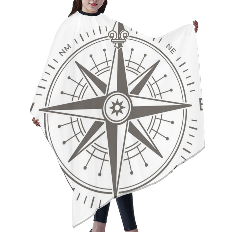 Personality  Wind Rose Showing North, South, East And West Cardinal Directions, Including Intermediate Directions, Helping Sailors And Navigators Finding Their Way Across Oceans And Lands Hair Cutting Cape