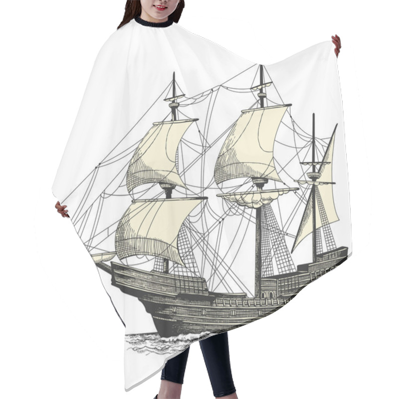 Personality  Pirates Ship Hair Cutting Cape