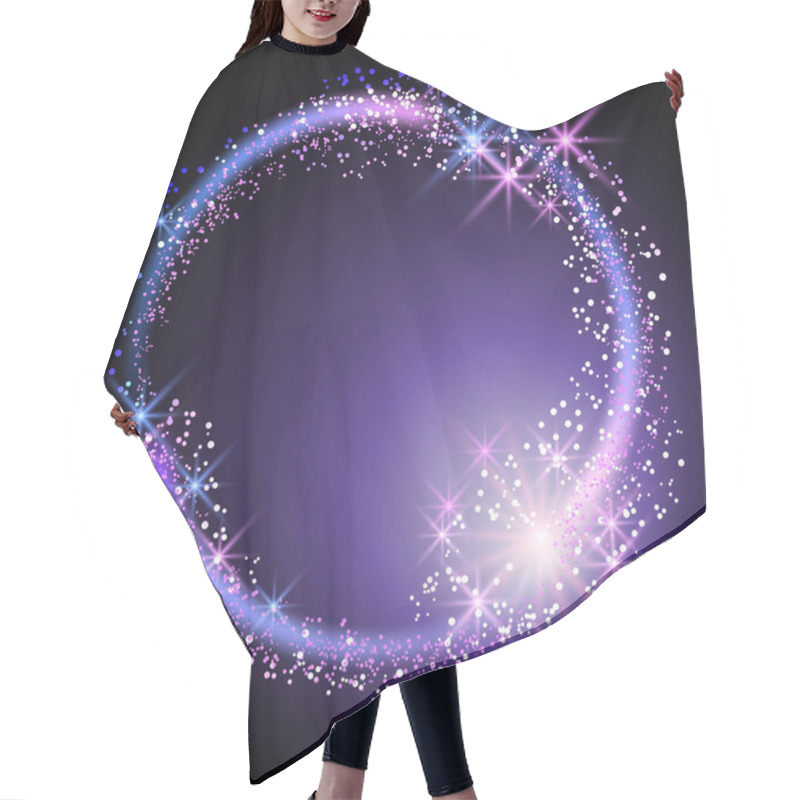 Personality  Glowing Salute And Firework With Sparkle Stars. Hair Cutting Cape