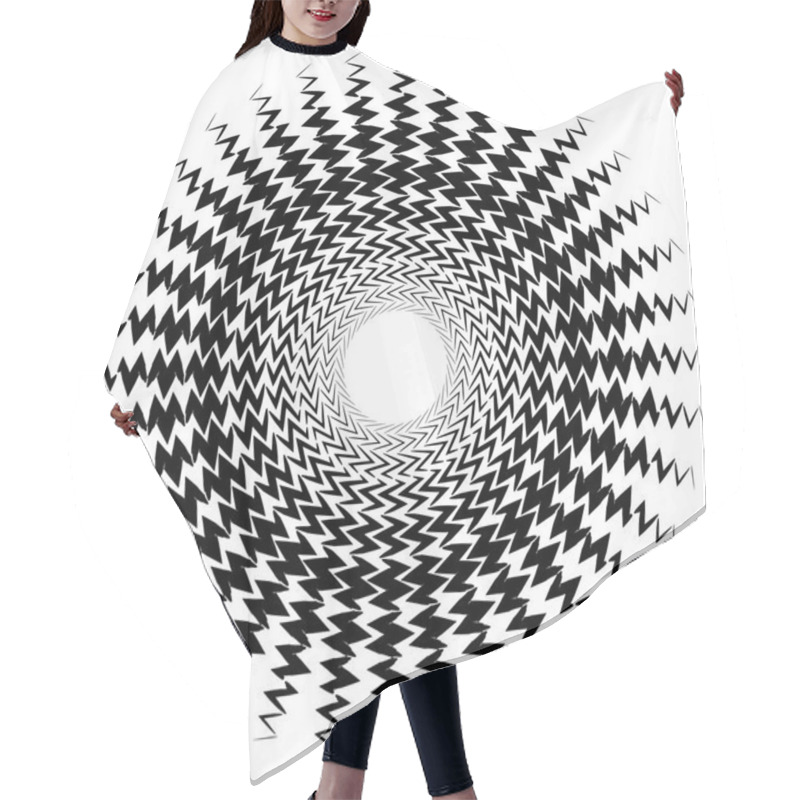 Personality  Element With Bursting Radial Distorted Lines  Hair Cutting Cape