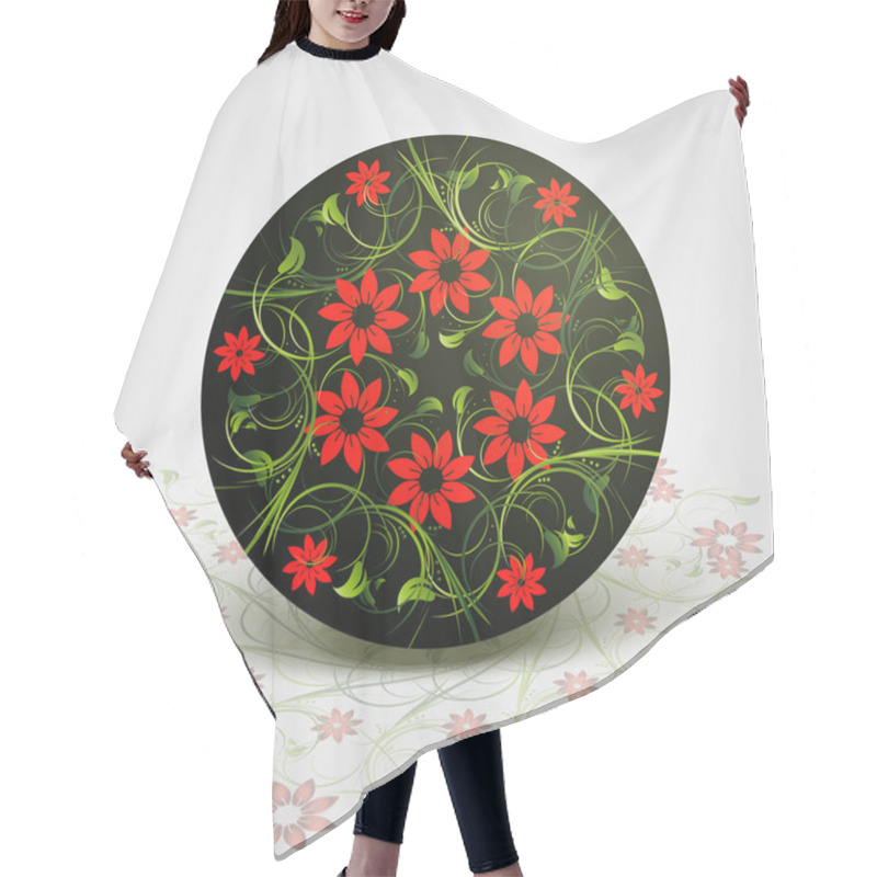 Personality  Vector Floral Background Design Hair Cutting Cape