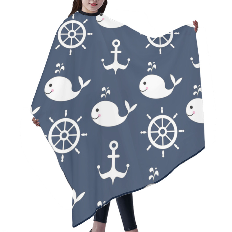 Personality  Maritime Mood Pattern Hair Cutting Cape