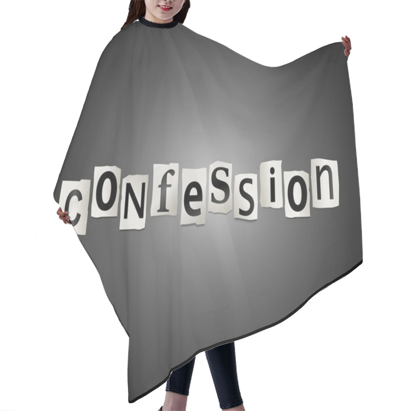 Personality  Confession Concept. Hair Cutting Cape