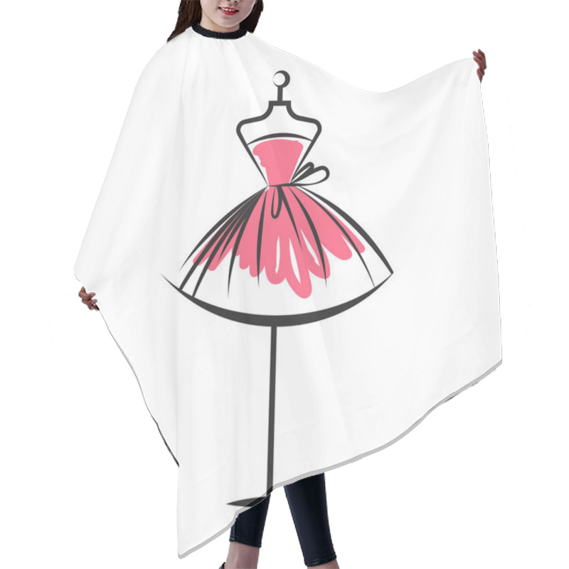 Personality  Dummy Dress Hand Drawing Illustration Vector Hair Cutting Cape