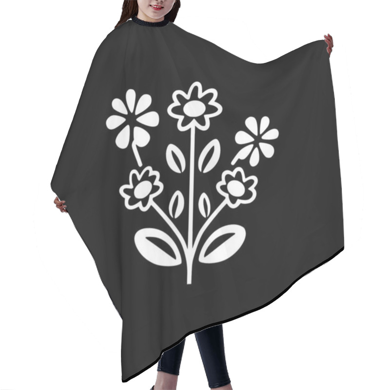 Personality  Flowers - Minimalist And Flat Logo - Vector Illustration Hair Cutting Cape