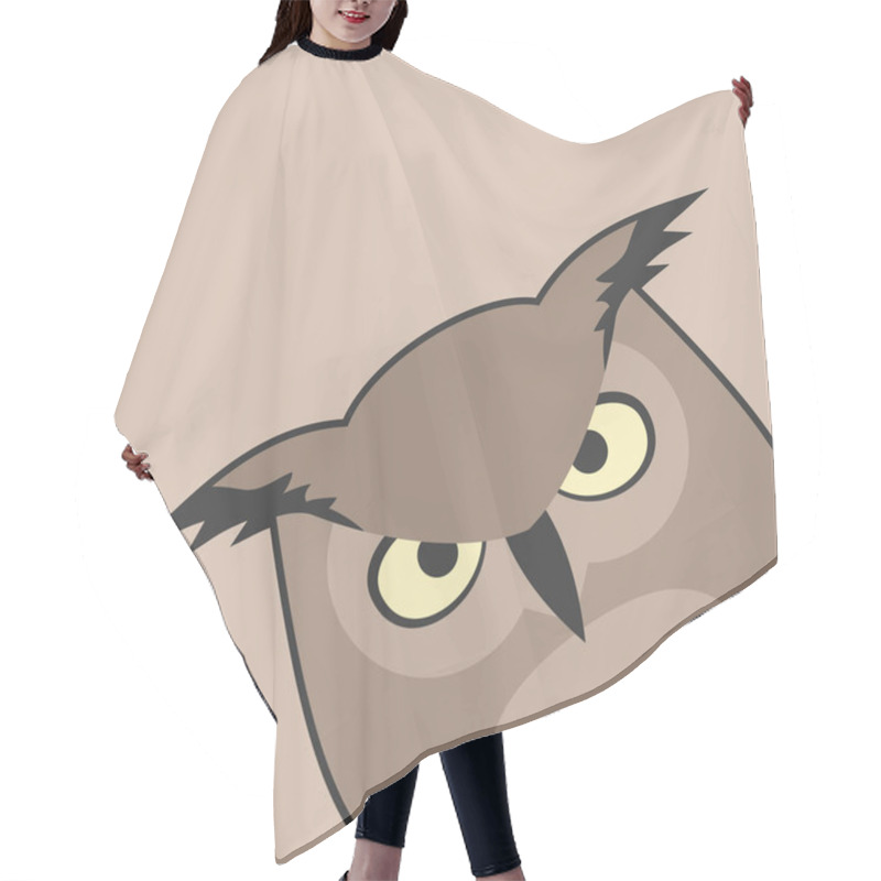 Personality  Corner Owl Vector Illustration Hair Cutting Cape