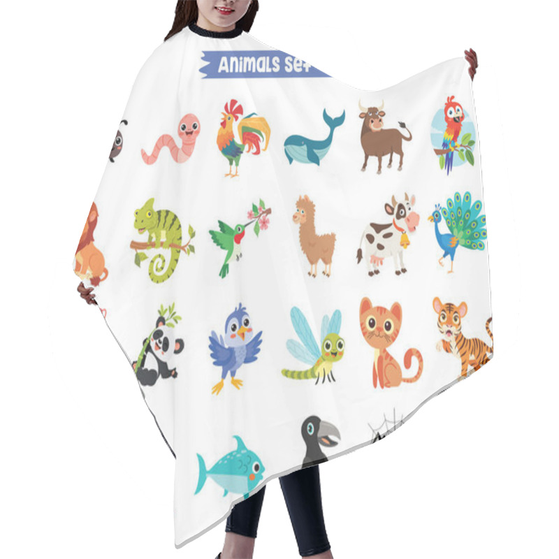 Personality  Set Of Cute Cartoon Animals Hair Cutting Cape