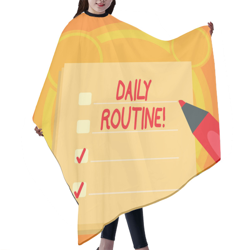 Personality  Text Sign Showing Daily Routine. Conceptual Photo Everyday Good Habits To Bring Changes. Hair Cutting Cape