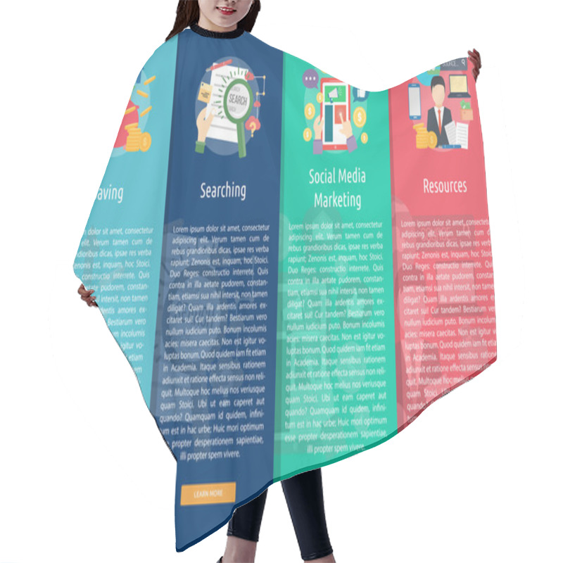 Personality  Business Design Vertical Banner Concept Hair Cutting Cape