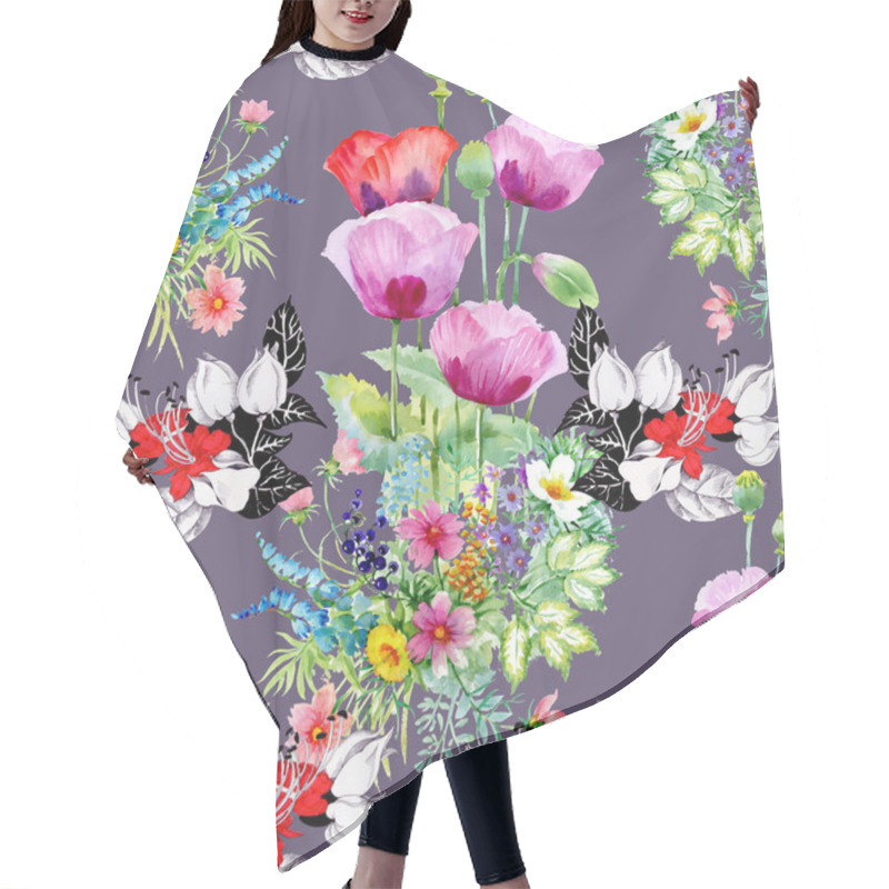 Personality  Beautiful Summer Flowers And Leaves Pattern Hair Cutting Cape