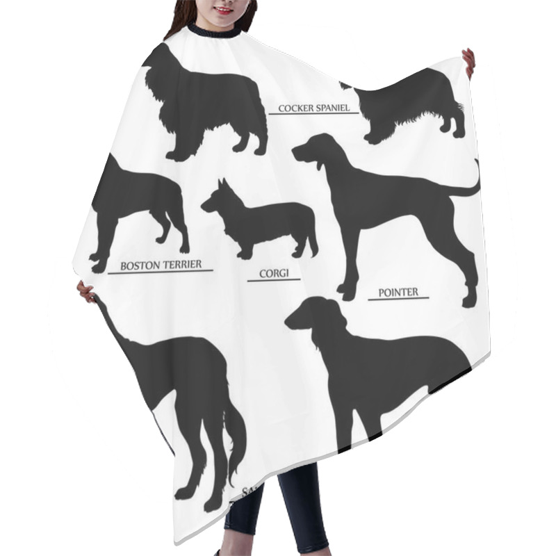 Personality  Dog Silhouettes Set Hair Cutting Cape