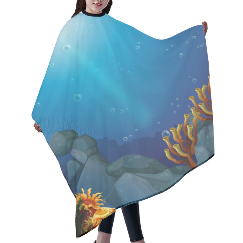 Personality  Corals And Seaweeds Under The Sea Hair Cutting Cape